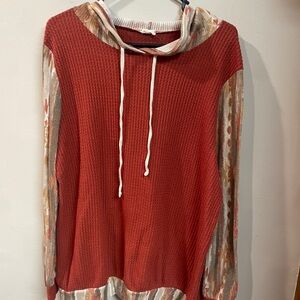 Lovely Melody Red and Multicolor Hoodie
